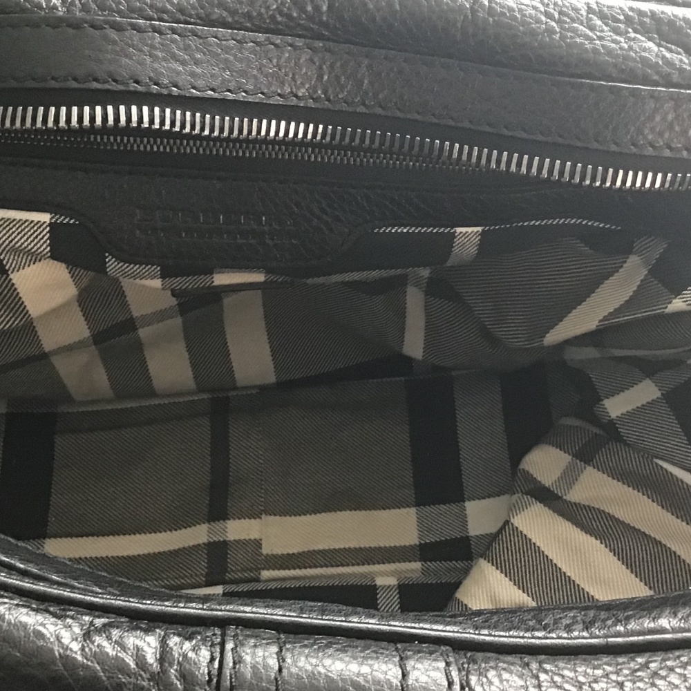 Authentic Burberry Black pebbled leather hand bag